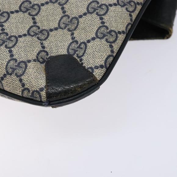 GUCCI GG Supreme Clutch Bag PVC Navy Gold 156 02 075 Auth sw1174 - Picture 10 of 16